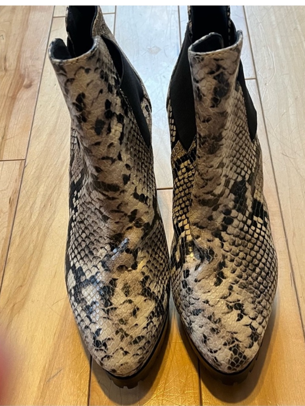 Allsaints Sarris Leather Snakeskin Ankle Heeled Boots size 37 - Picture 4 of 9